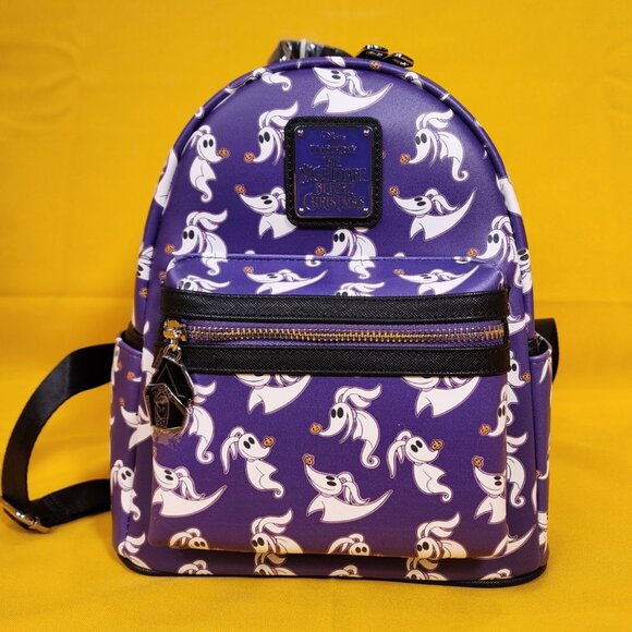 Loungefly Disney NBC ZERO Purple AOP GIow-in-the-Dark Mini Backpack NEW main image 7